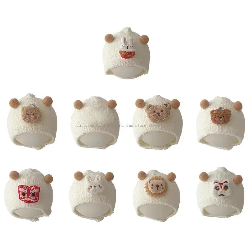 

Fall Winter Baby Hat Cartoon Animal Infant Beanie Plush Warm Bonnet Caps Solid