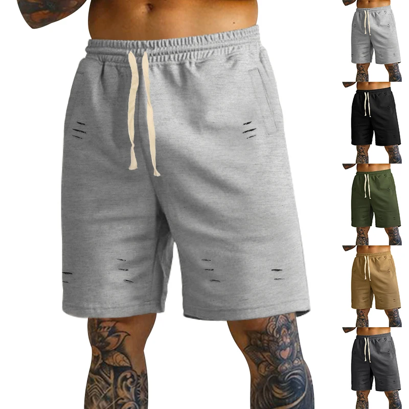 Cross-border summer heavy baggy shorts sports beach pants five outside the hole fashion casual pants