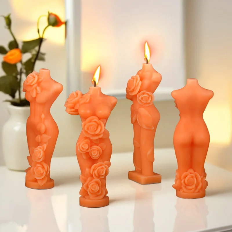 3D Rose Venus Aroma Candle Silicone Mold Portrait Valentine's Day Aromatherapy Diffuser Stone Plaster Resin Mold Home Decoration