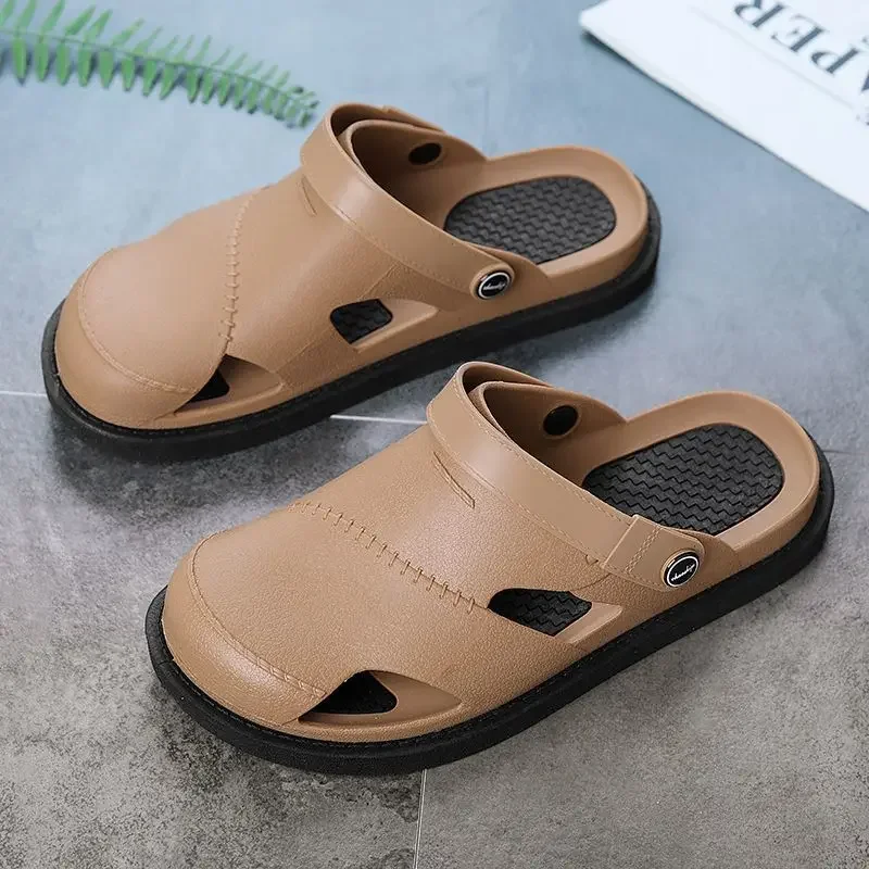 

Резиновые мужские сандалии, новые летние низкие цены, дешевые роскошные дизайнерские туфли с открытым носком, повседневная японская обувь из ПВХ 39, для мужчин