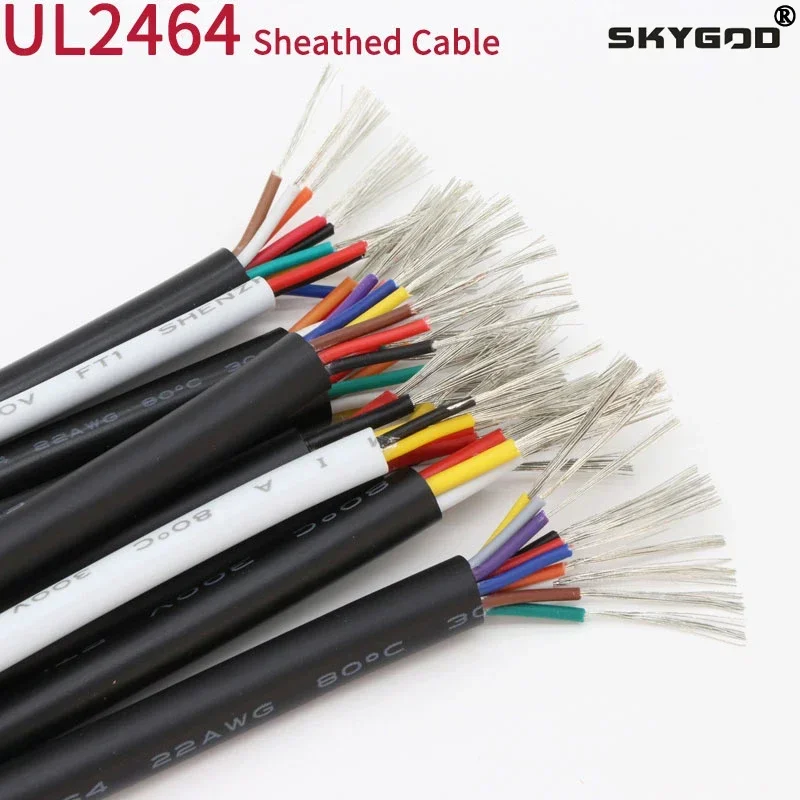 

5M UL2464 30 28 26 24 22 20AWG Sheathed Wire Cable Channel Audio Line 2 3 4 5 6 7 8 9 10 Cores PVC Insulated Copper Power Line