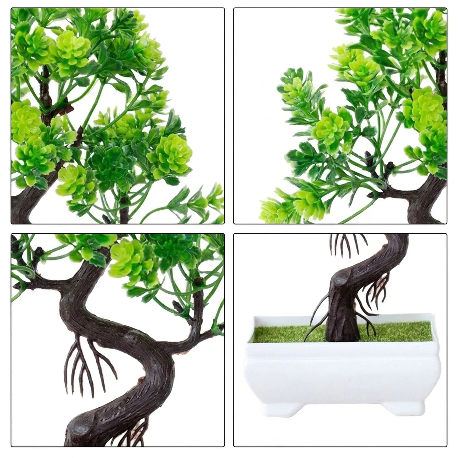 Artificial Bonsai Plastic Tree Fake Plant Greenery Foliage 24cm Home Office Table Desk Decoration Ornaments Wedding Party Decor