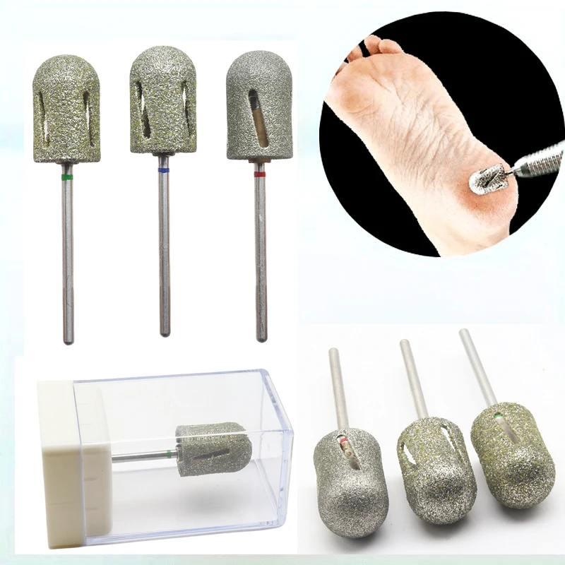 1Pc 13mm High End Diamond Pedicure Nail Bit - 60# 120# 180Grit, Carbon Steel with Diamond Coating, Easy & Sharp Sanding Cap for