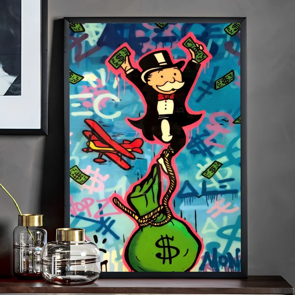 Alec Monopoly Graffiti Art Poster 10x15cm Waterproof Wall Sticker