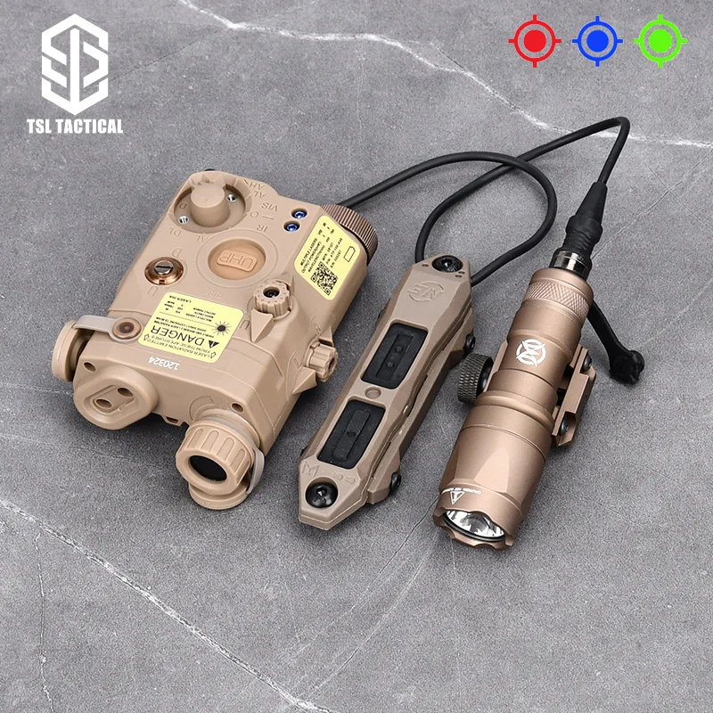 

WADSN Tactical Airsoft M300 M600 Mini Flashlight PEQ-15 Red Green Blue Dot Sight Only Laser Indicator With Dual Pressure Switch