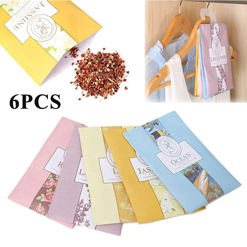

6pcs Bedroom Air Freshener Sachets, Sachets, Drawer, Wardrobe And Bedroom Hanging Sachets, Enjoy The Aroma Of Natural Herbs