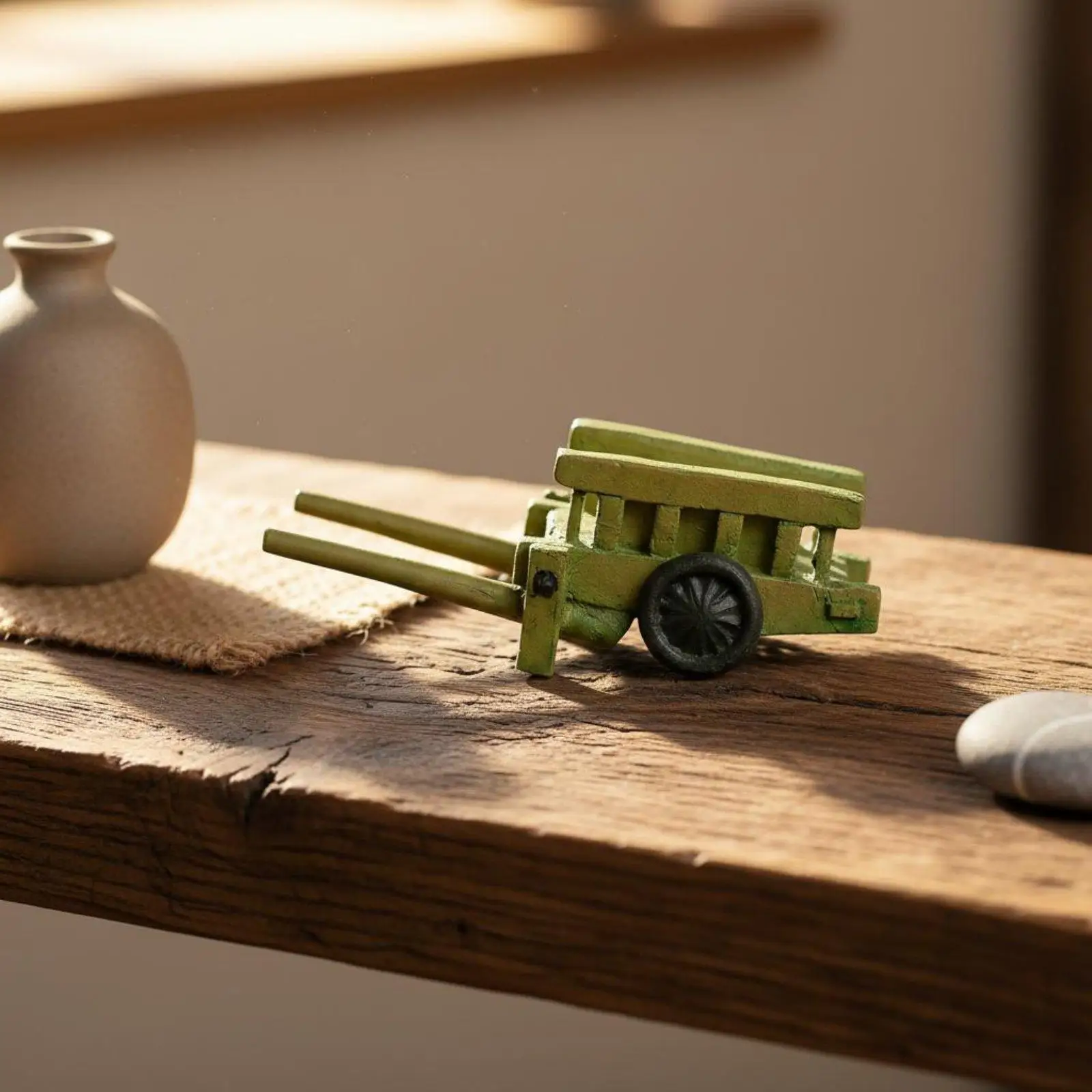Yixing Clay Mini Cart Tea Figurine for Tea Ceremony Decor Handcrafted Bamboo Style Pet for Traditional Chinese Tea Set