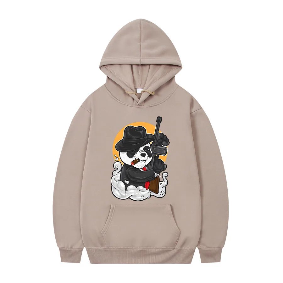 Cute Panda Drinking Milk Tea Kawaii Clothes Funny Panda Bubble Boba Harajuku Hoodie Streetwear Women Girls Fleece Sweatshirts