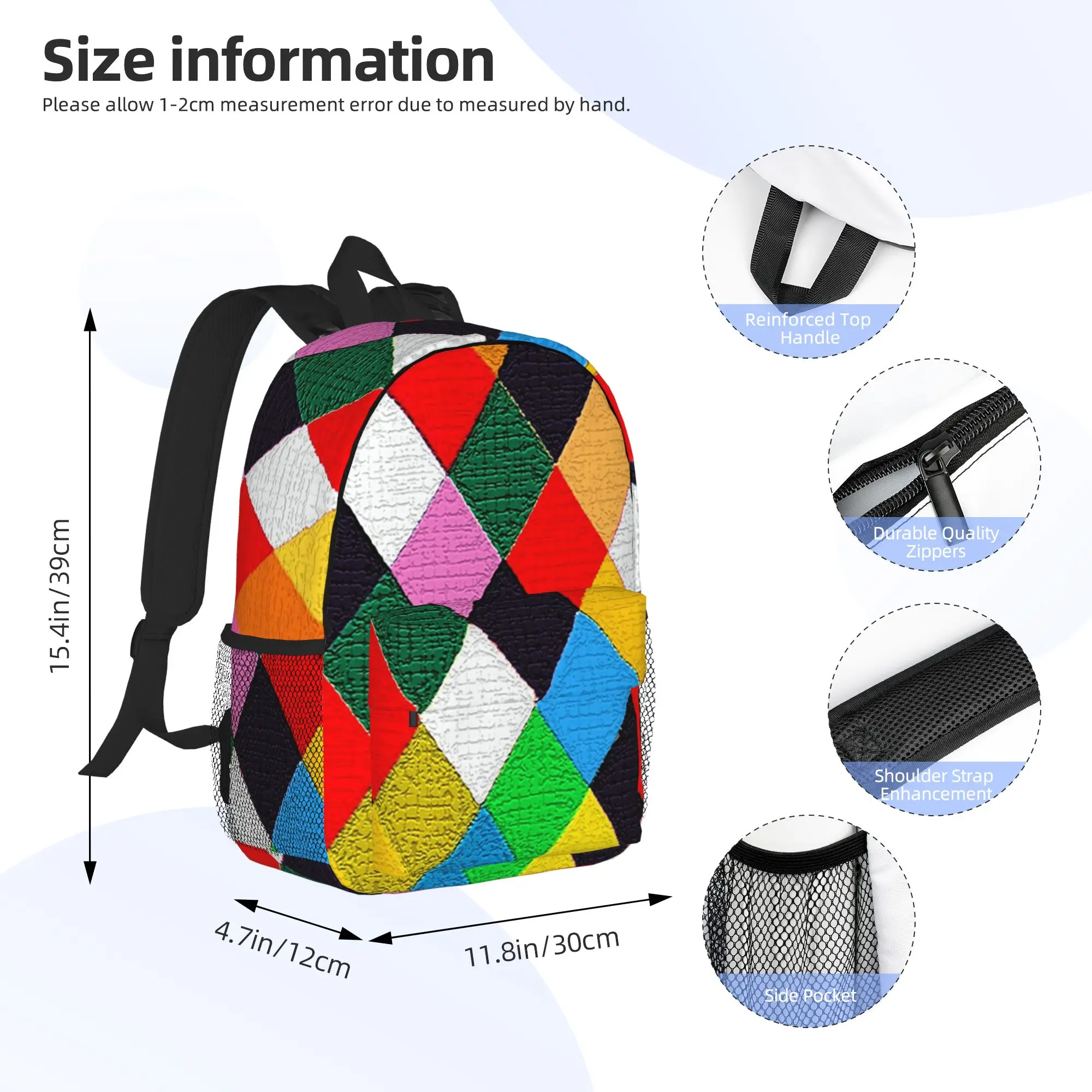 Venetian Mask Mardi Gras Harlequin Pattern Backpack Hot Sale Daypack Boys Girls BookBag Shoulder Bags for Men Women School Bag