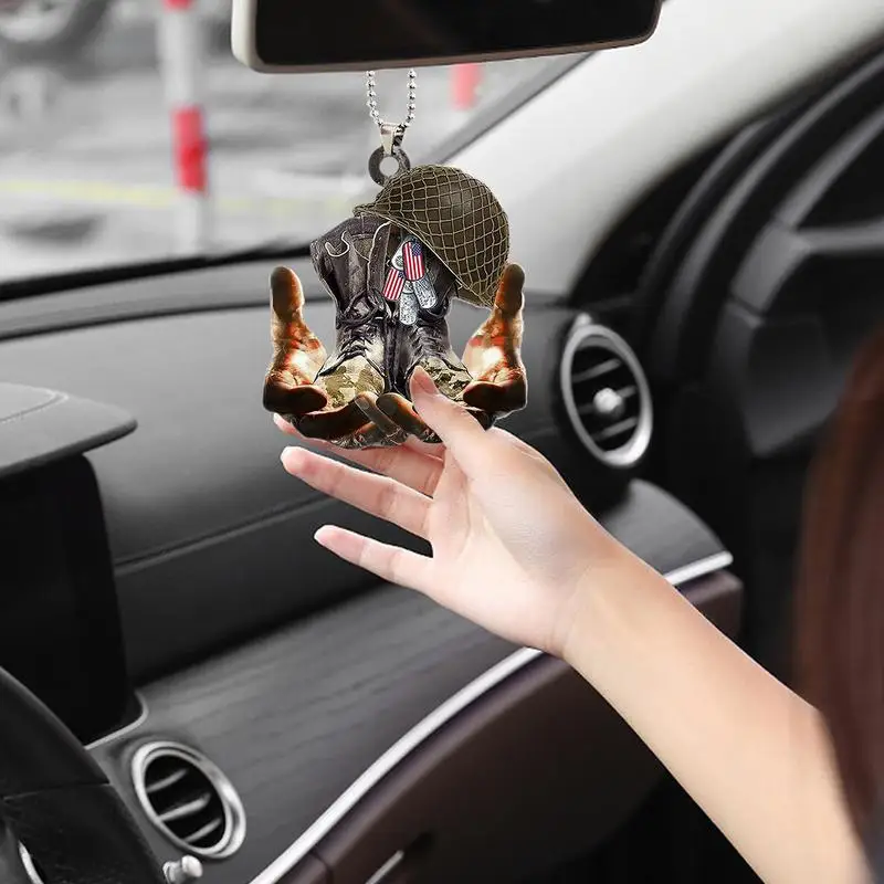 Car Pendant Rear View Mirror  Practical Interior Ornament Hanging Mini Shape Car Hanging Toy Gift Car Decoration Accessories