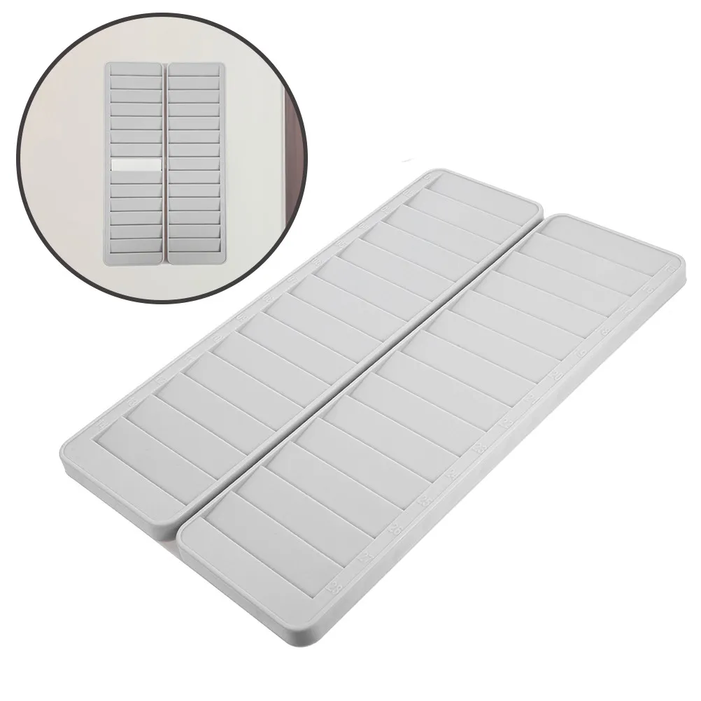 2Pcs Multi Grid Cards Holder Rack Wall Mount Time Cards Organizer Plastic Material Document Holder for Factory Office Use