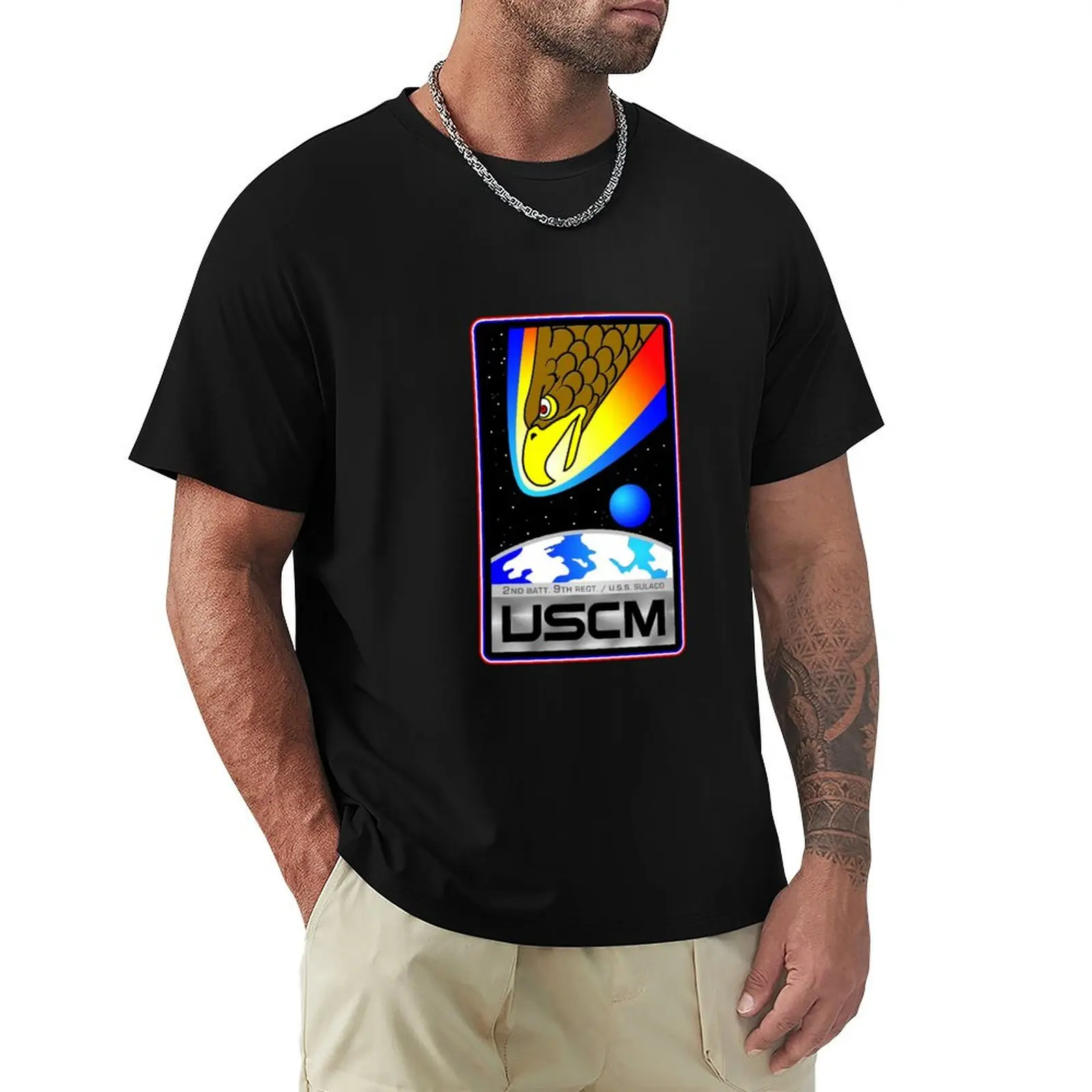 

USCM (Aliens) T-Shirt anime stuff graphic shirts plus size clothes funny costumes mens clothes