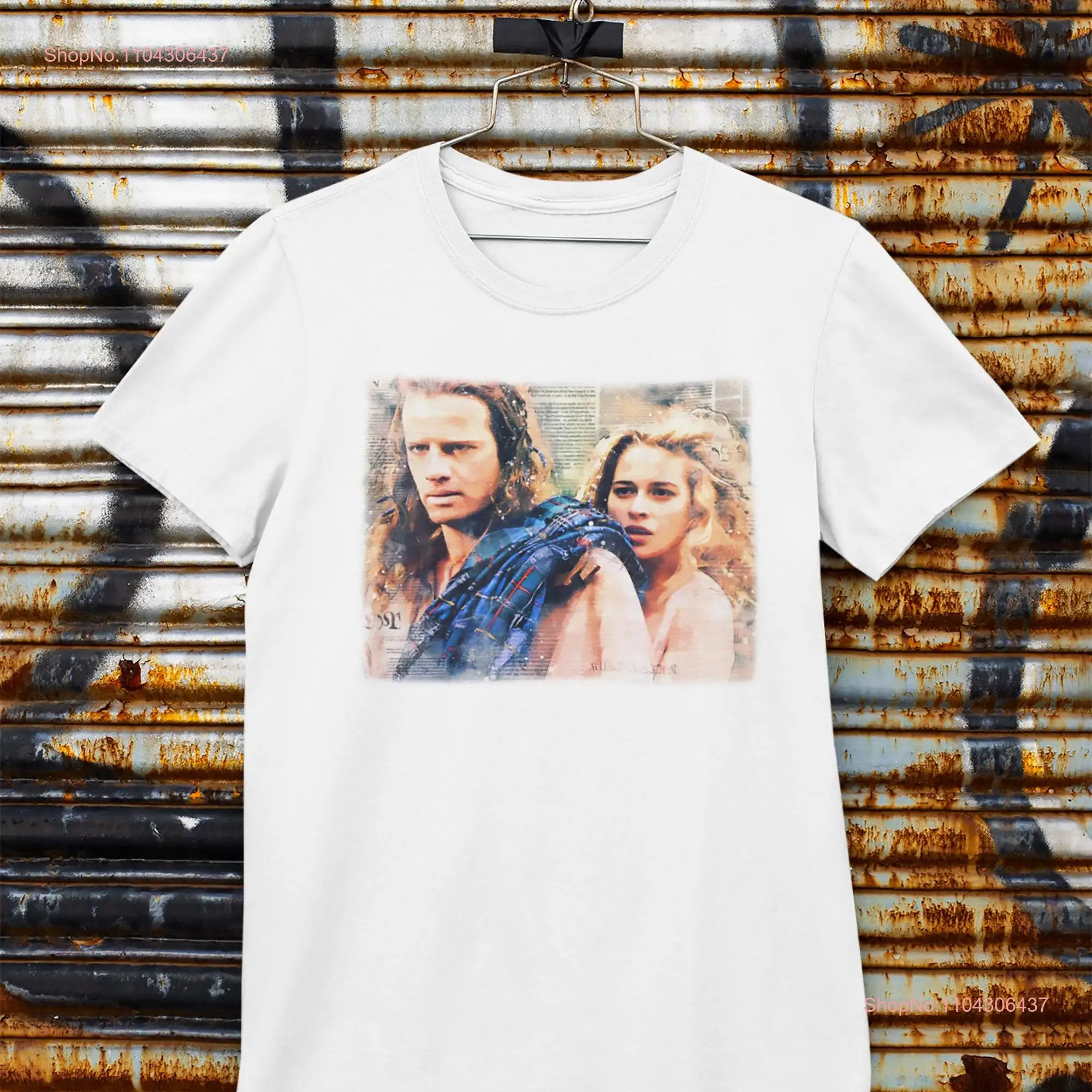 Vintage Retro Highlander Christopher Lambert romantic fan art T Shirt for fans long or short sleeves