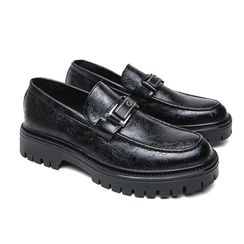 

Mens Loafers Party Business Thick Soled Men Leather Shoes Dress Platform Shoes Comfortable Fashion New Casual Shoes for Men