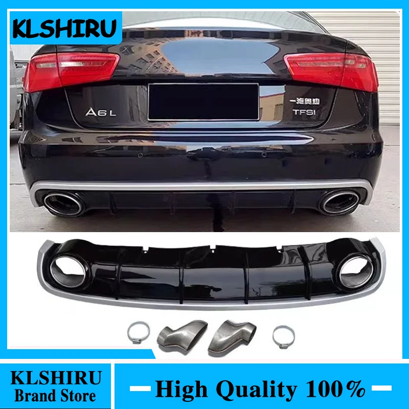 A6 C7 ABS Rear Bumper Lip Diffuser for Audi A6 2012-2015 Car Styling (Only fit standard A6)