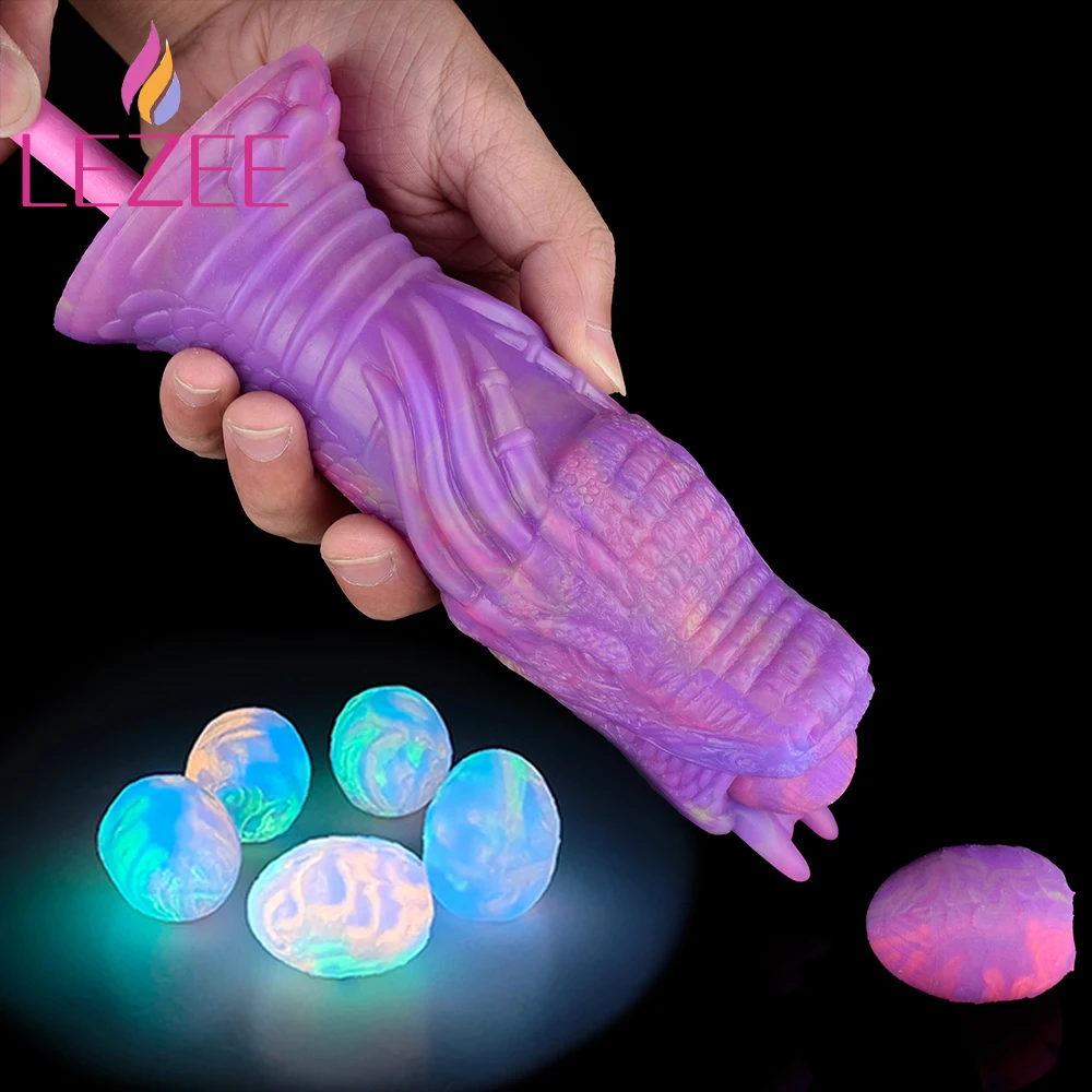 

LEZEE Luminous Ovipositor Toy Hand-Push Anal Plug Thick Knotted Dildos Lay Eggs Sex Toys For Women Men Prostate Vaginal Massage