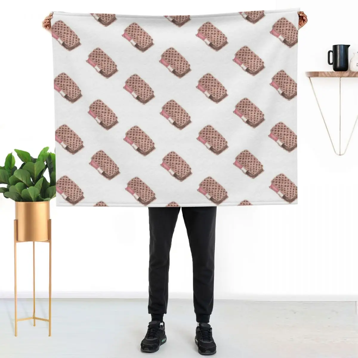 Ice cream sandwich Throw Blanket warm winter Soft Flannel Decorative Throw manga Flannel Fabric Blankets