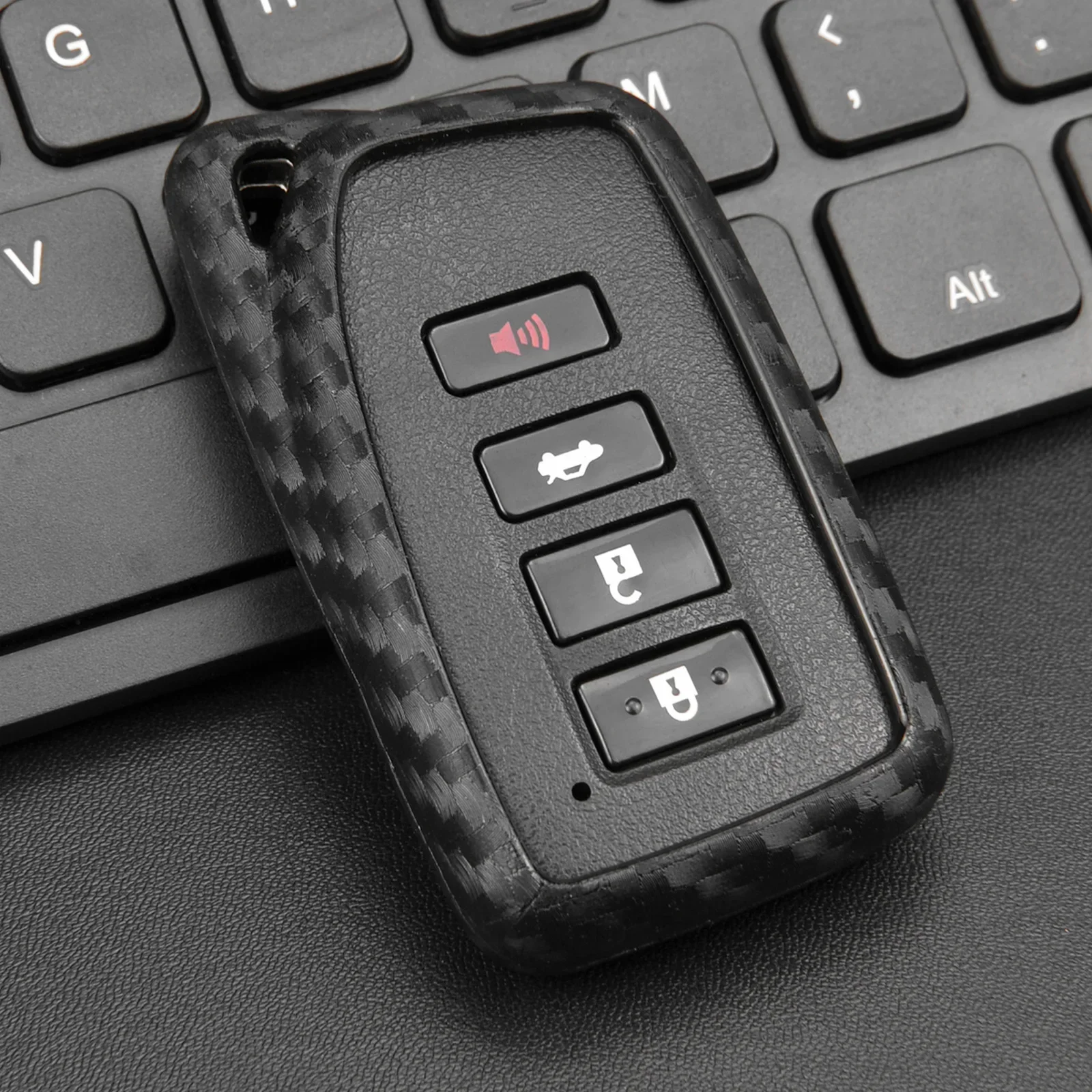 Silicone Carbon Fiber Car Smart Key Case Cover Holder For Lexus IS250 IS350 ES300h ES350 NX200t NX300 RX450hL GS200t LX570 RC350