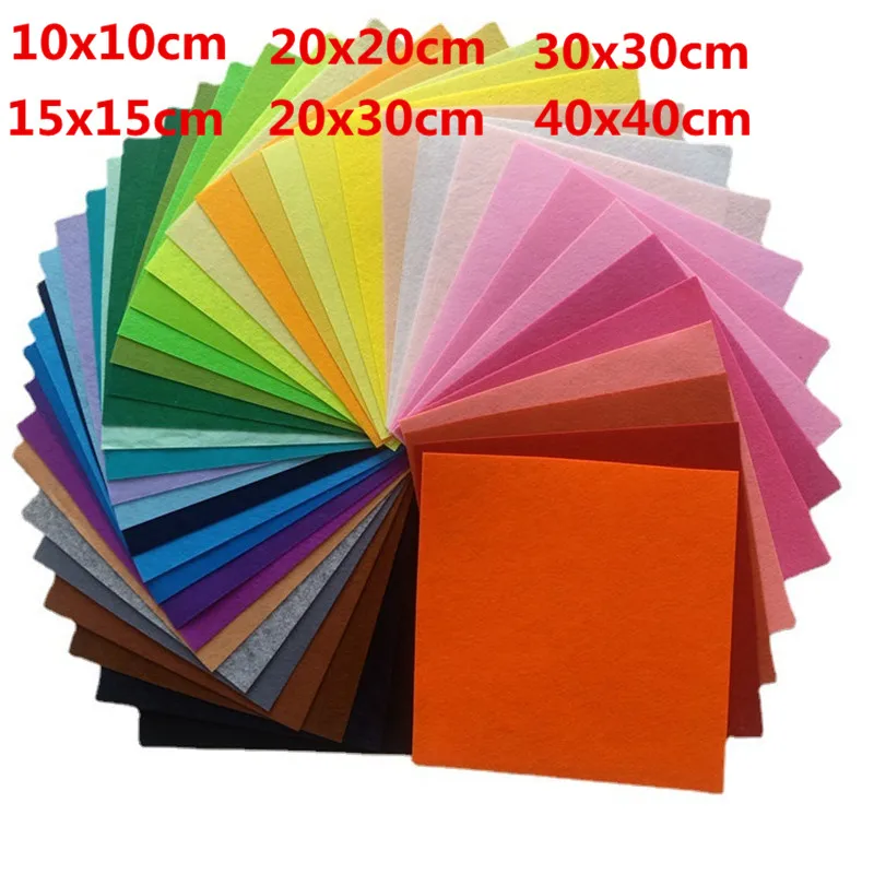 10/15/20/30/40cm 40/10Sheets Colorful Nonwoven Fabric Felt Cloth Sewing Needlework Felt DIY Decor For Handmade Toys&Dolls Crafts