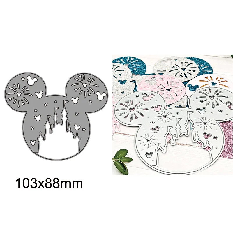 Disney Mickey With Fireworks Metal Cutting Dies Diecuts for DIY Scrapbooking Paper Card Crafts Making New 2023