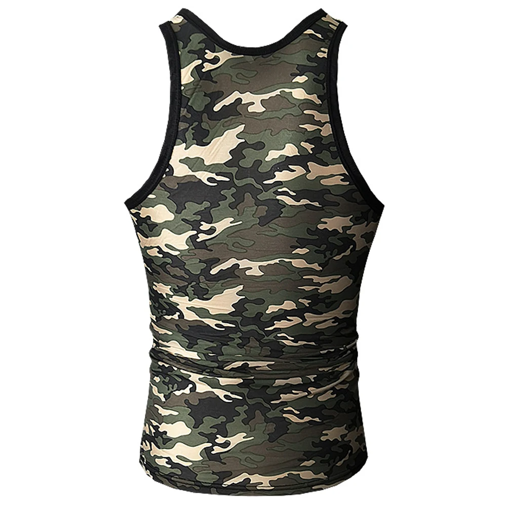 Men Tank Top Military Camo Camouflage Mens Bodybuilding Tank Tops Singlet Clothing Workout Undershirt Stringer Vest Tee