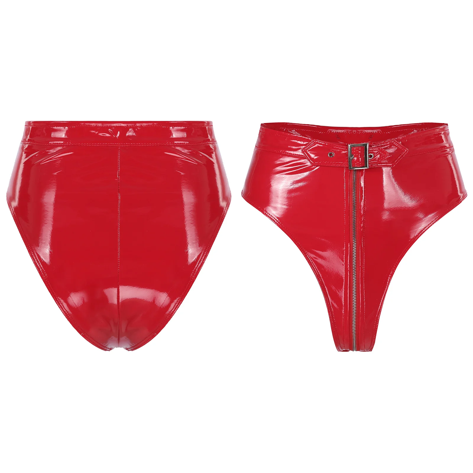 Donna ragazza discoteca Rave Beach Party mutandine in lattice lucido pantaloncini bottino fondo a vita alta cerniera cavallo pantaloni caldi Streetwear 4XL