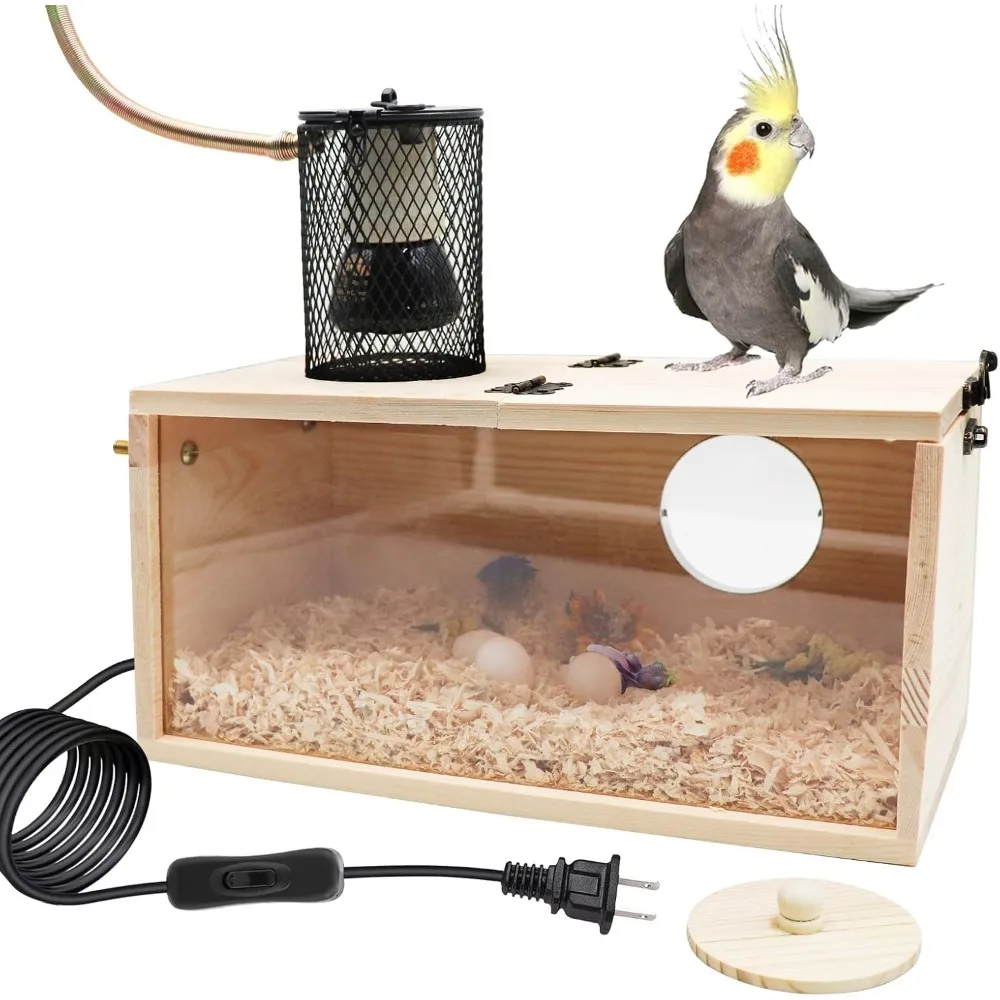 Ceramic Bird House Incubator with Heating Light, Nest Box, Birdcage Accessories, Suitable for Parrots, 75W