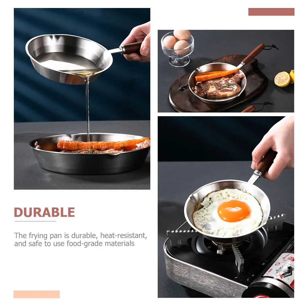 

Mini Omelet Pan Stainless Steel Frying Portable Small Omelette Eggs Boiler Single Little Skillets