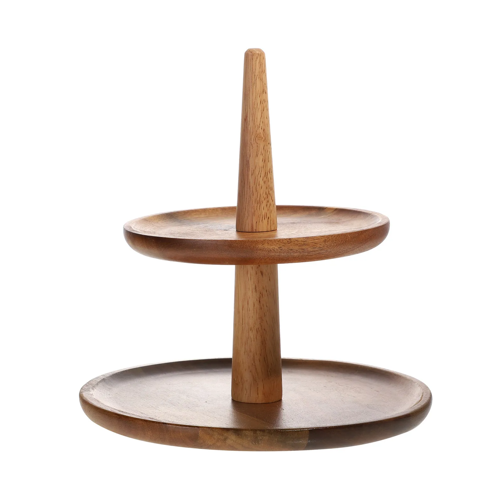 

1Pcs Wooden Double-Layer Snack Plate Fruit Serving Tray for Candies Dried Fruits Nuts Chocolate Buffet Home Decor Desktop