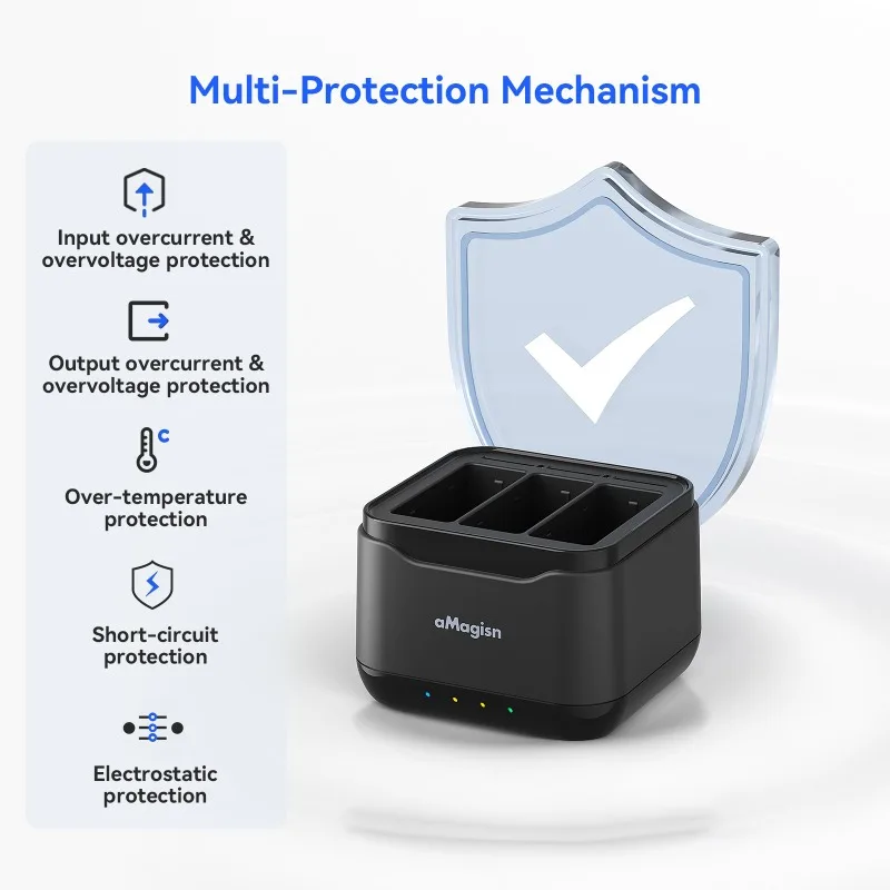 Amagis-GoPro 13用充電スタンド,トリプルチャージャー,スポーツカメラ