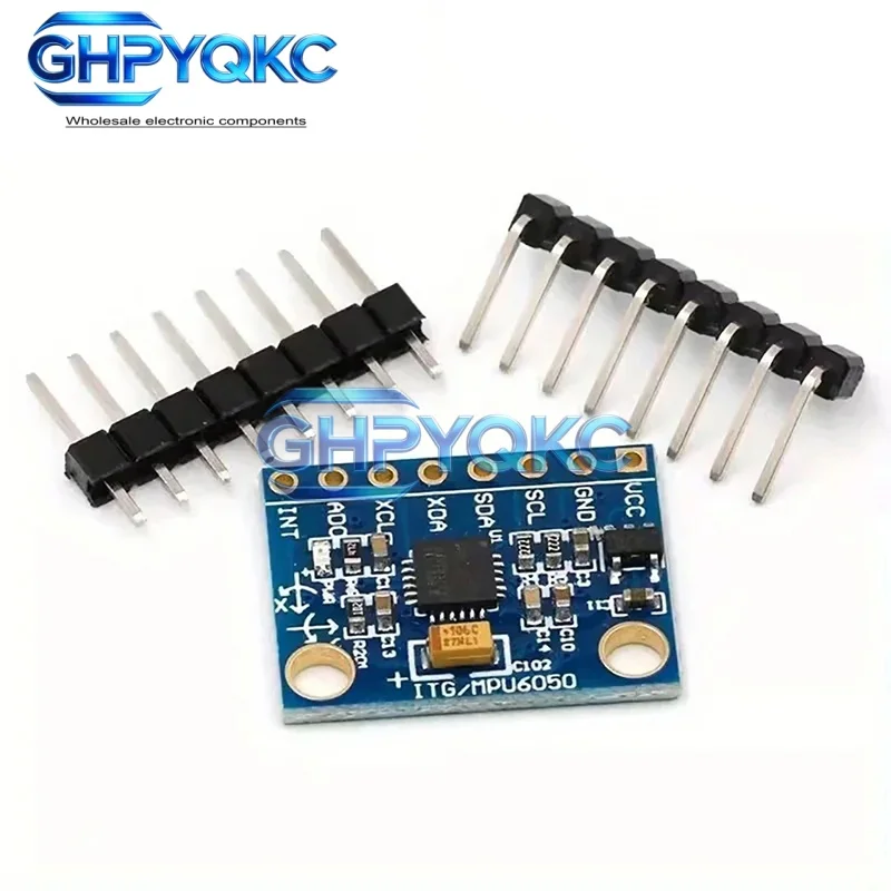 GHPYQKC GY521 GY-521 MPU6050 IIC I2C Interface 3 Axis Analog Gyroscope Sensor Accelerometer Compatible Module for Arduino