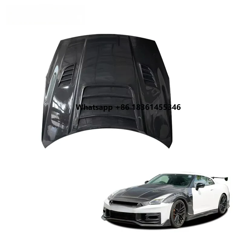 Premium Carbon Fiber Front Hood Engine Cover GTR R35 2008