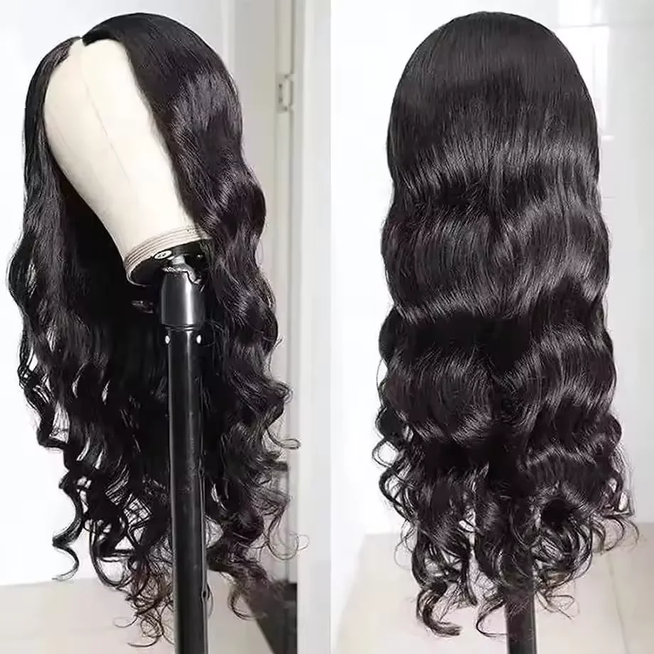 

Upgrade U Part Wigs V Part Body Wave Wig 12-32 Inch Brazilian Human Hair Machine Made Wigs Natural Color Fit For All Head Sizes