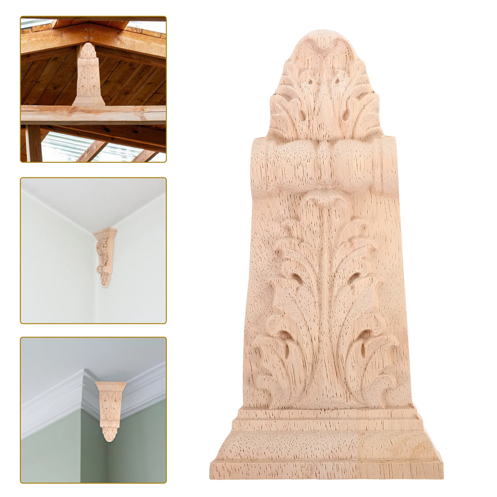 Household Carved Wood Capitals and Corbels Decoration Outdoor Wall Decals Roman Column