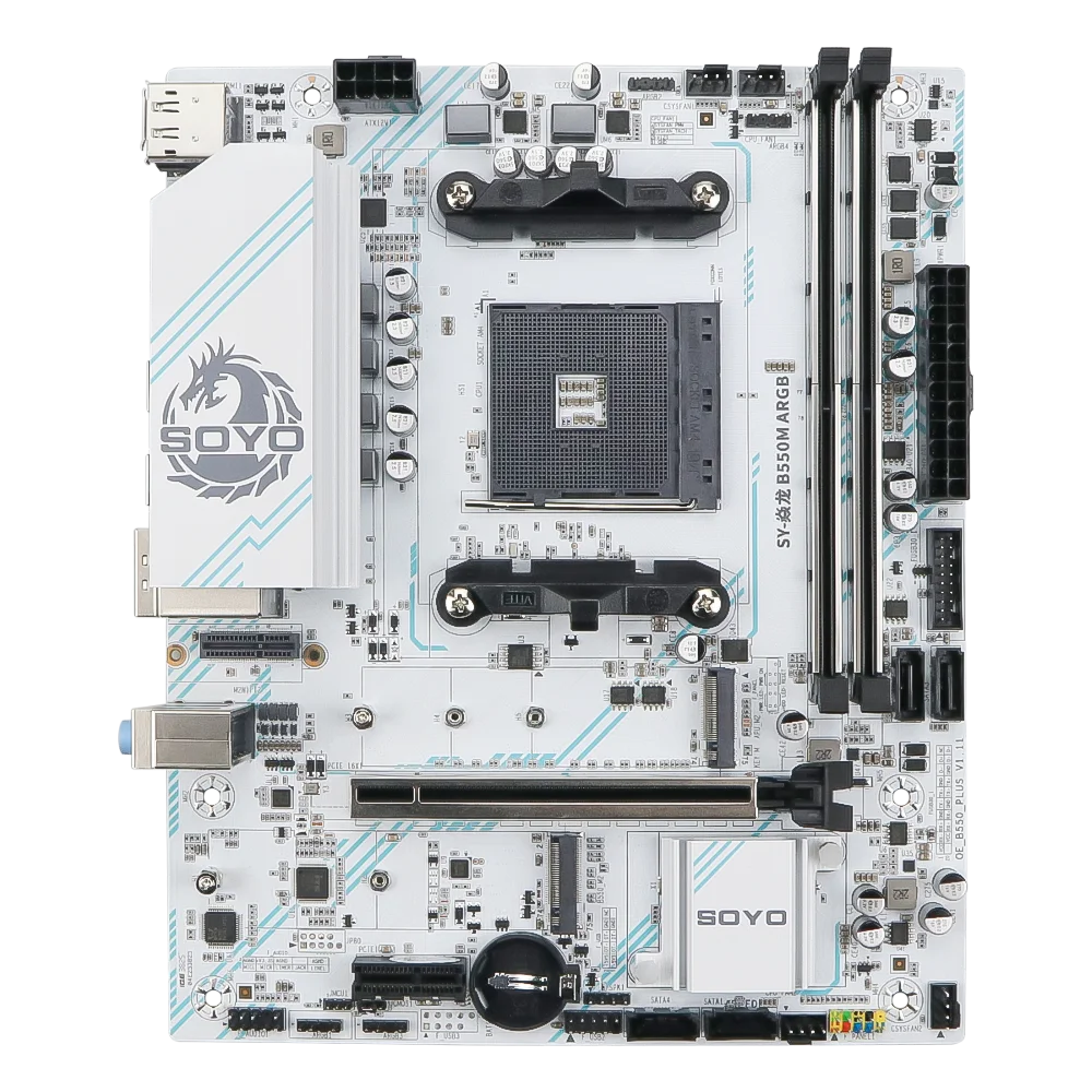 B550M ARGB AMD AM4 DDR4 64GB PCIe 4.0 x16 HDMI DP Type-C M.2 NVMe for PC Gaming, Compatible with AMD 3rd/4th/5th Gen Processors view 4