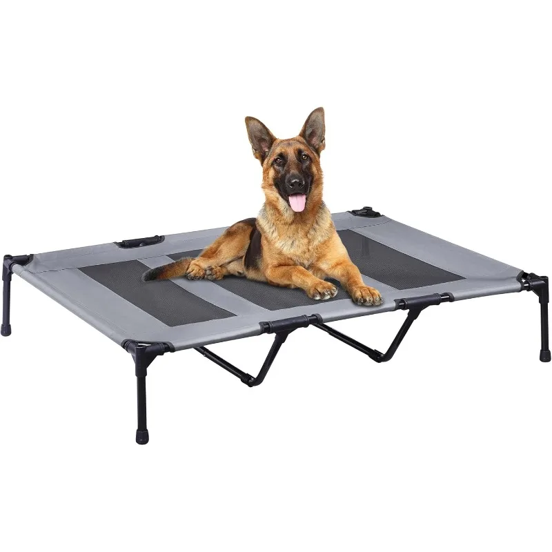 

Outdoor Dog Bed, XXL Dog Cot, Elevated Dog Bed, Pet Bed with Oxford Fabric, Textilene Mesh, Carrying Bag, Cooling