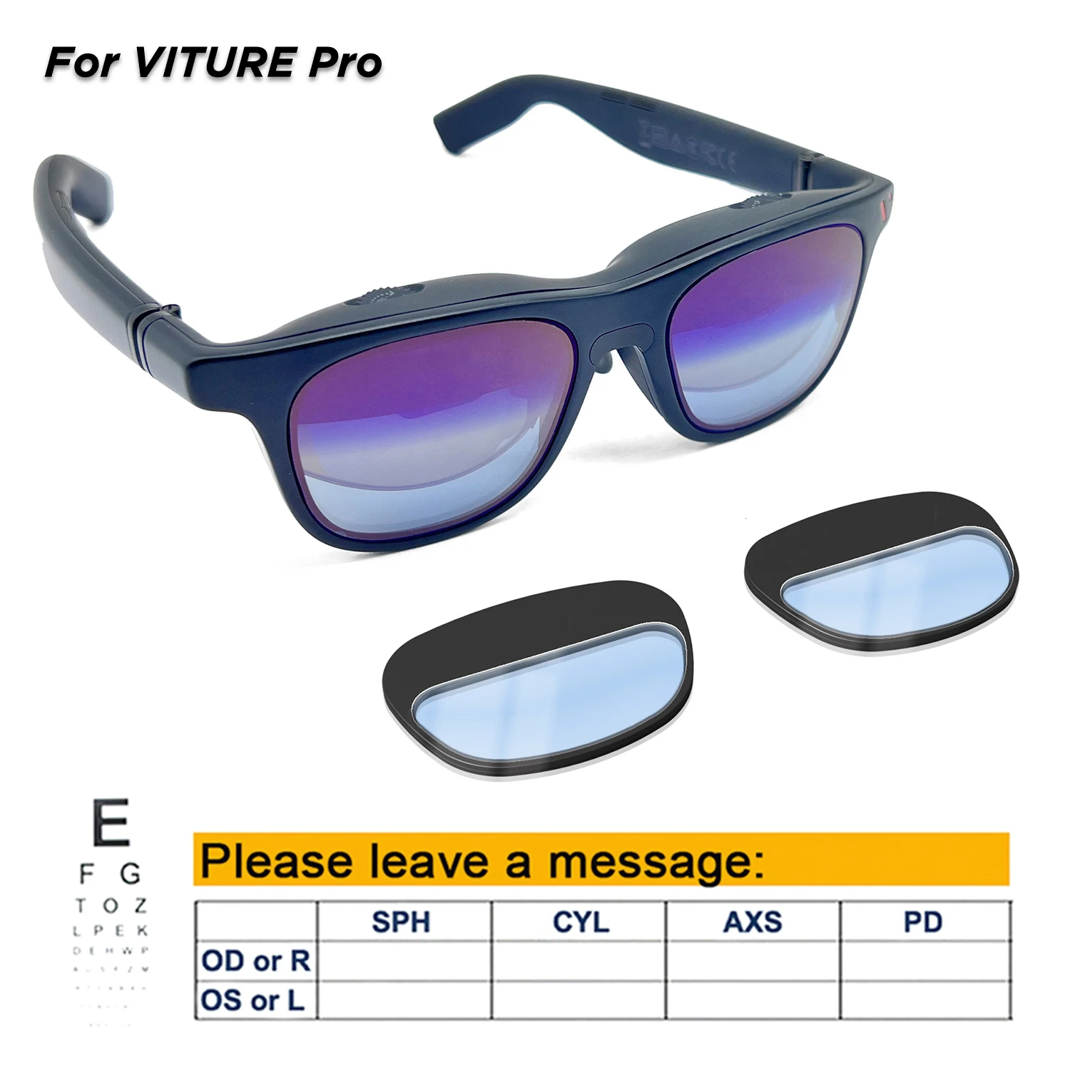 For VITURE Pro / Beast / XR/AR Smart Glasses Myopia Lens Astigmatism Anti-blue Anti-glare Light Customized Prescription Lenses