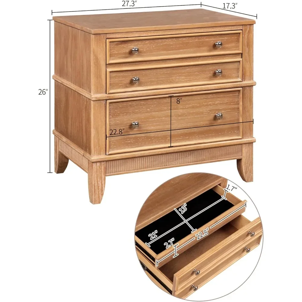 Nightstand with 3 Drawers, Ideal for Living Room, Bedroom, Hallway, Entryway, Nightstand