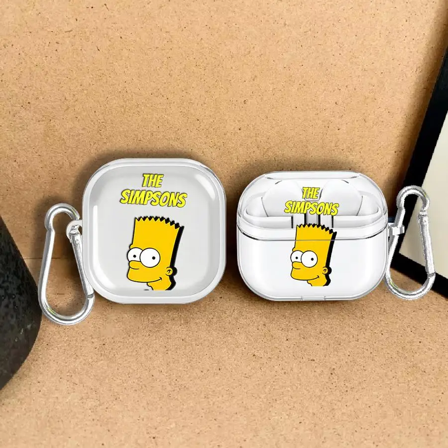 Clear Earphone Cases Cover Case For Samsung Galaxy Buds 4Pro 2 4 Pro 3Pro Live 3 FE The Simpsons