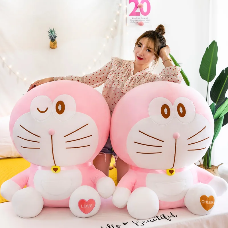 60cm Doraemon Plush Toy Sweetheart Robotic Cat Plushies Soft Stuffed Doll Big Size Kawaii Girls Sleep Throw Pillow Birthday Gift