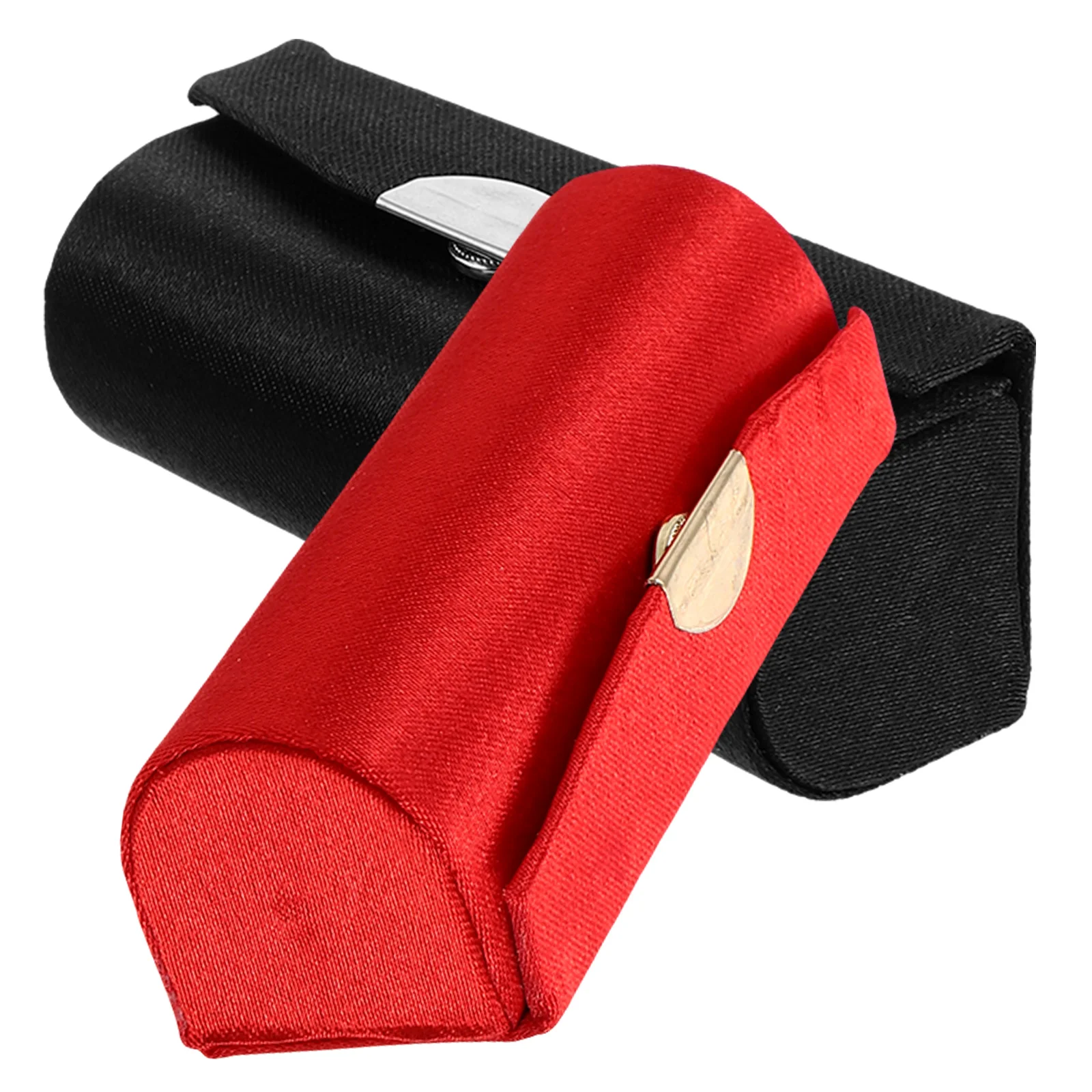 

2Pcs Lipstick Holder Vintage Silk Portable Mirror Makeup Travel Storage Organizer Accessories Lipstick Purse