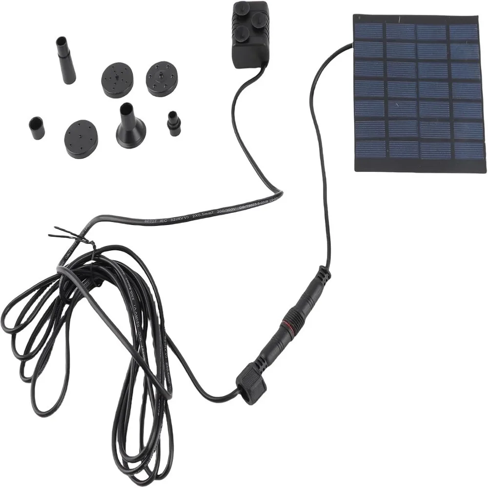 Durable PET Solar Fountain Pump Blue Bubble Stone Included Fountain Panel Kit Adjustable Solar Panel Waterproof DIY Fountain Kit