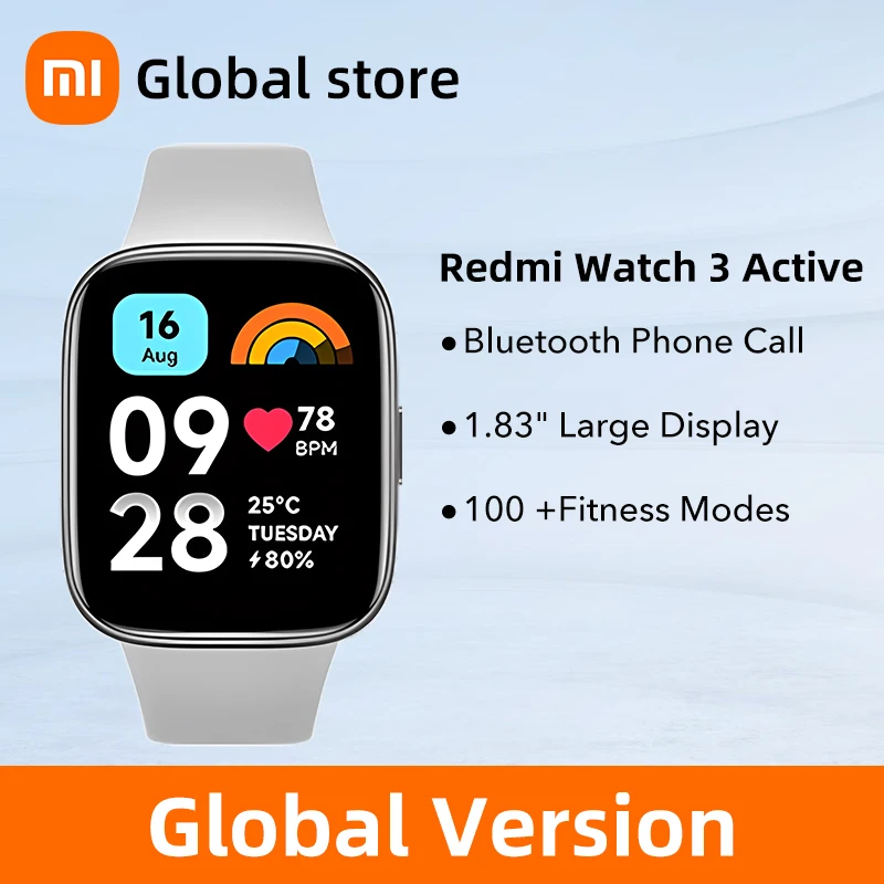 Global Version Xiaomi Redmi Watch 3 Active Support for Bluetooth call 1.83'' LCD Display  Blood Oxygen Monitor 5ATM Waterproof