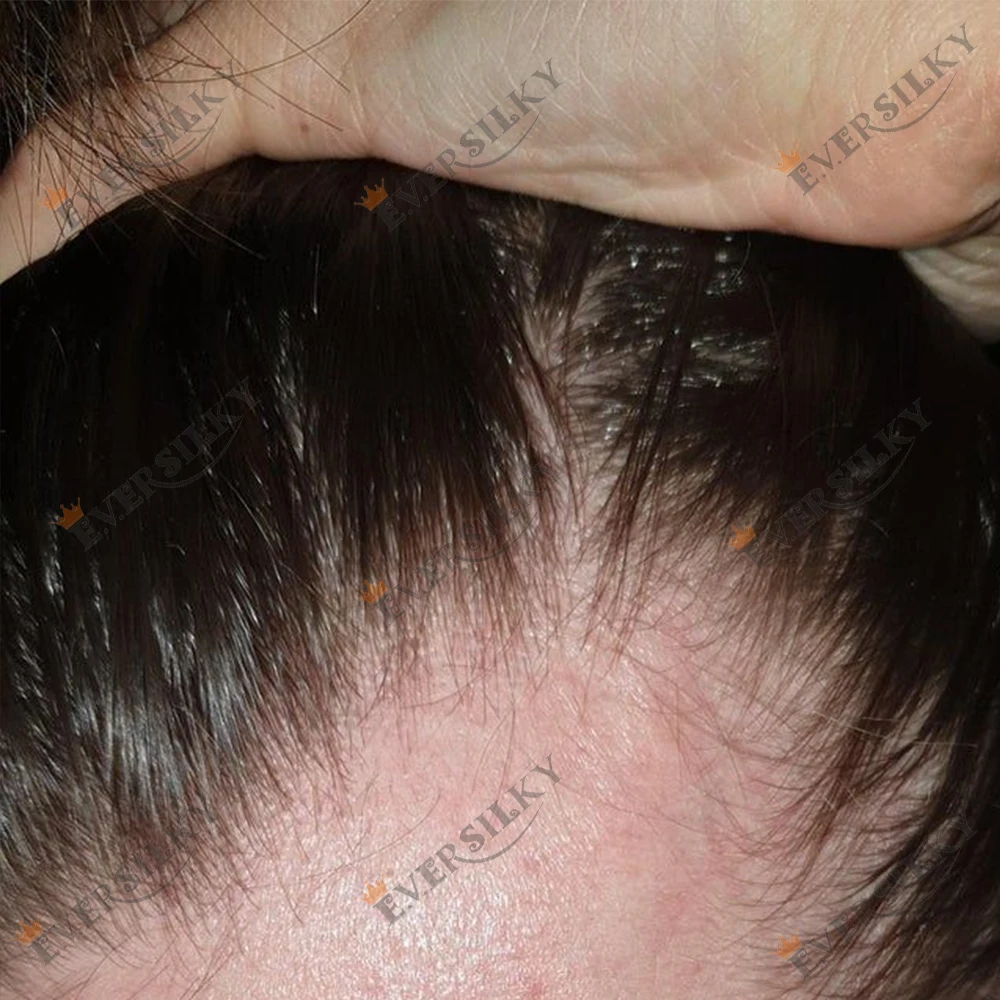 

Ультратонкий 0,02 мм натуральный черный парик-накладка для мужчин с невидимой линией роста волос, плотность 80%, цвет 1B80, коричнево-серый, система капиллярных протезов