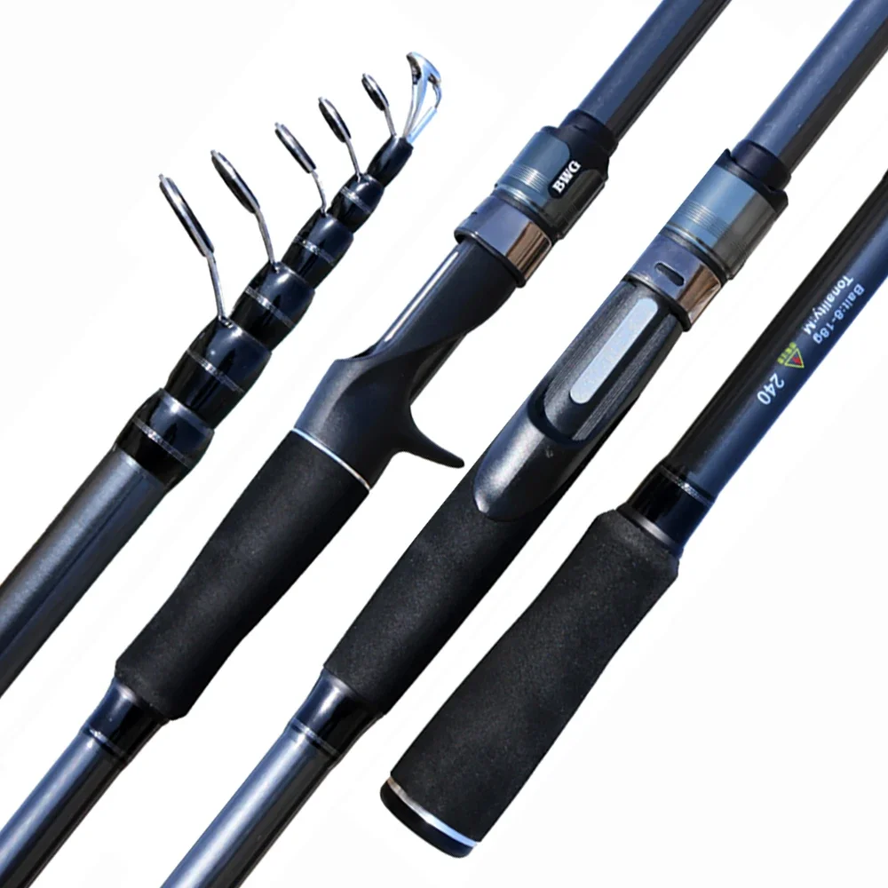 1.8m-3.0m Ultralight Carbon Fishing Rod Casting/Spinning Lure Pole Super Hard Solid Tip Fast Telescopic Trout Fishing Rods