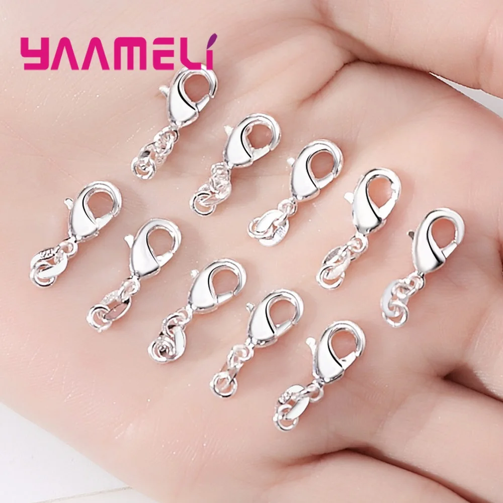 

New Fashion 3 Models Lobster Clasps Fine Jewelry Accessories Findings Connectors Wholesale 925 Sterling Silver Bijoux 10pcs/lot