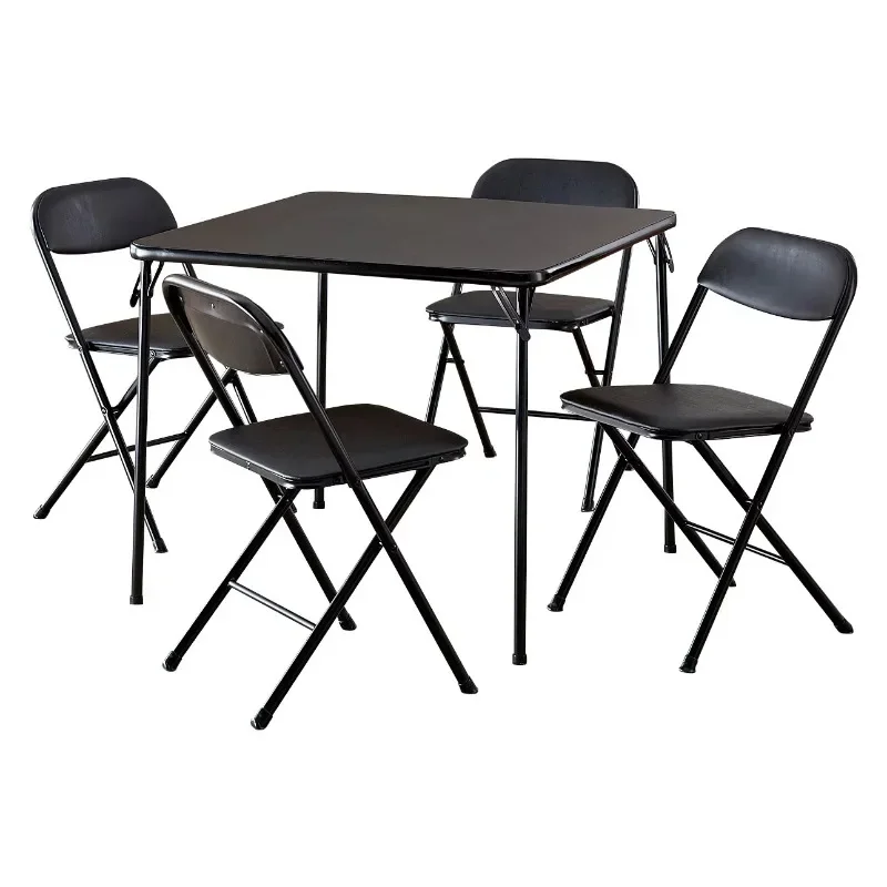 5-Piece Card Table Set, Black furniture  multifunctional furniture