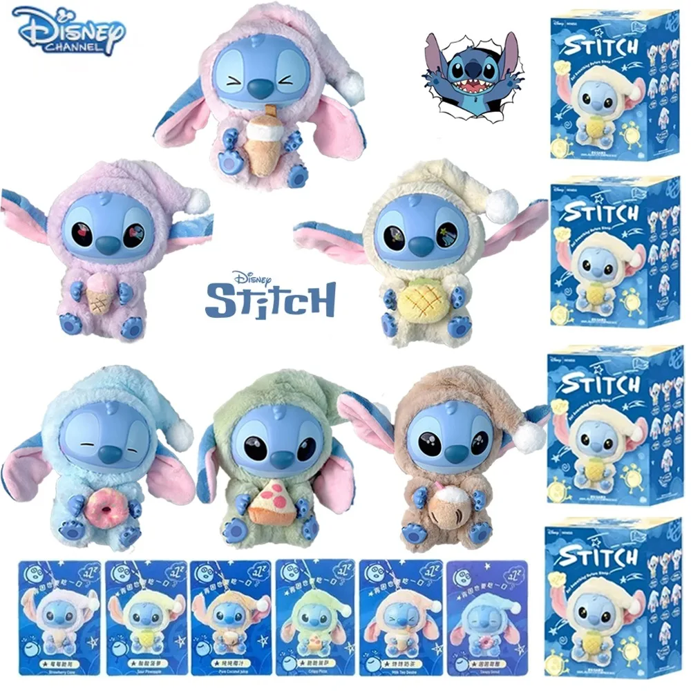 

Stitch Eat Before Sleep Blind Box Mini Cute Plush Doll Keychain Collectors Desktop Decor Gift