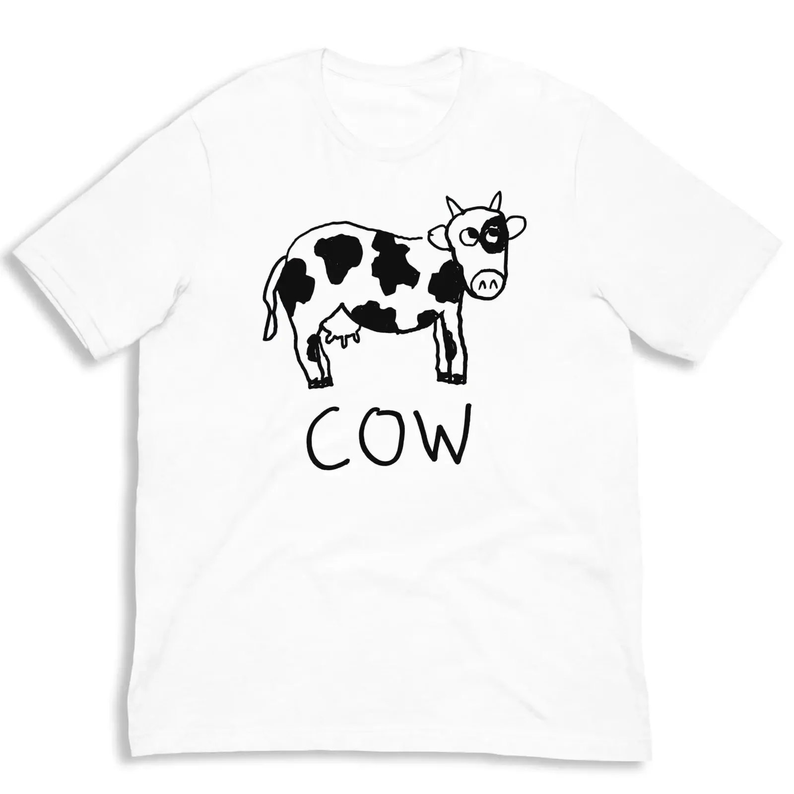 Minimalist Cow T Shirt Hand Drawn Soft Cotton vintage Washed Stylish Casual Comfortable designer clothes Top For Everyday Wear