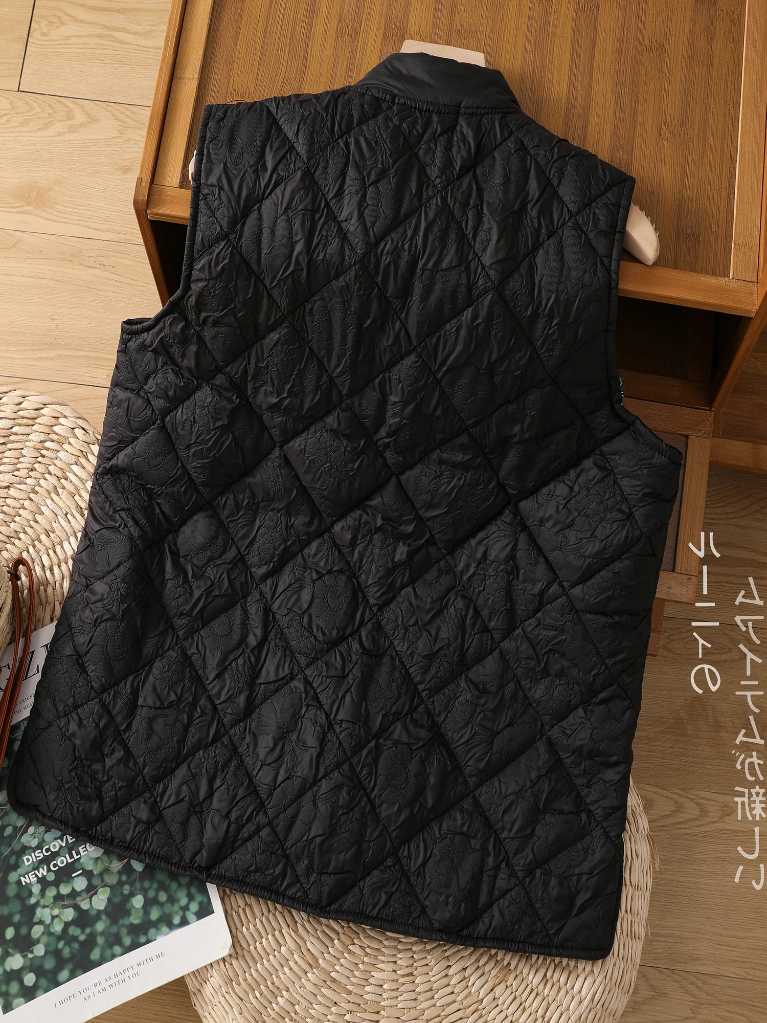 New Chinese Sle Women's Vest Large Size Cotton Embroidered Stand Collar Faion Slimming Autumn Winter New Arrival